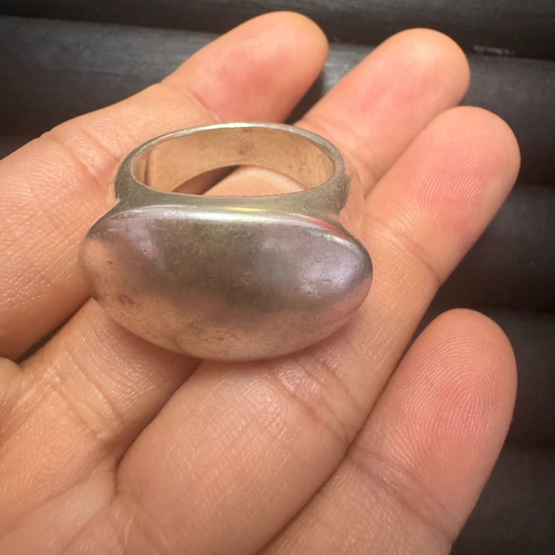 Vintage Collectible Jewelry - Vintage Koleksiyonluk Tibet Gümüşü Başparmak Yüzüğü