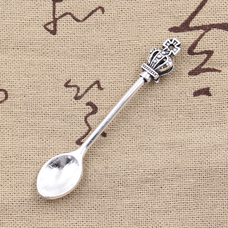 Vintage Collectible Spoons - 8 adet Charms Mutfak Kaşığı Taç