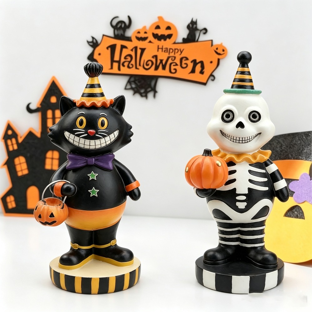 Vintage Collectible Figures - Parti için 2 adet Cadılar Bayramı