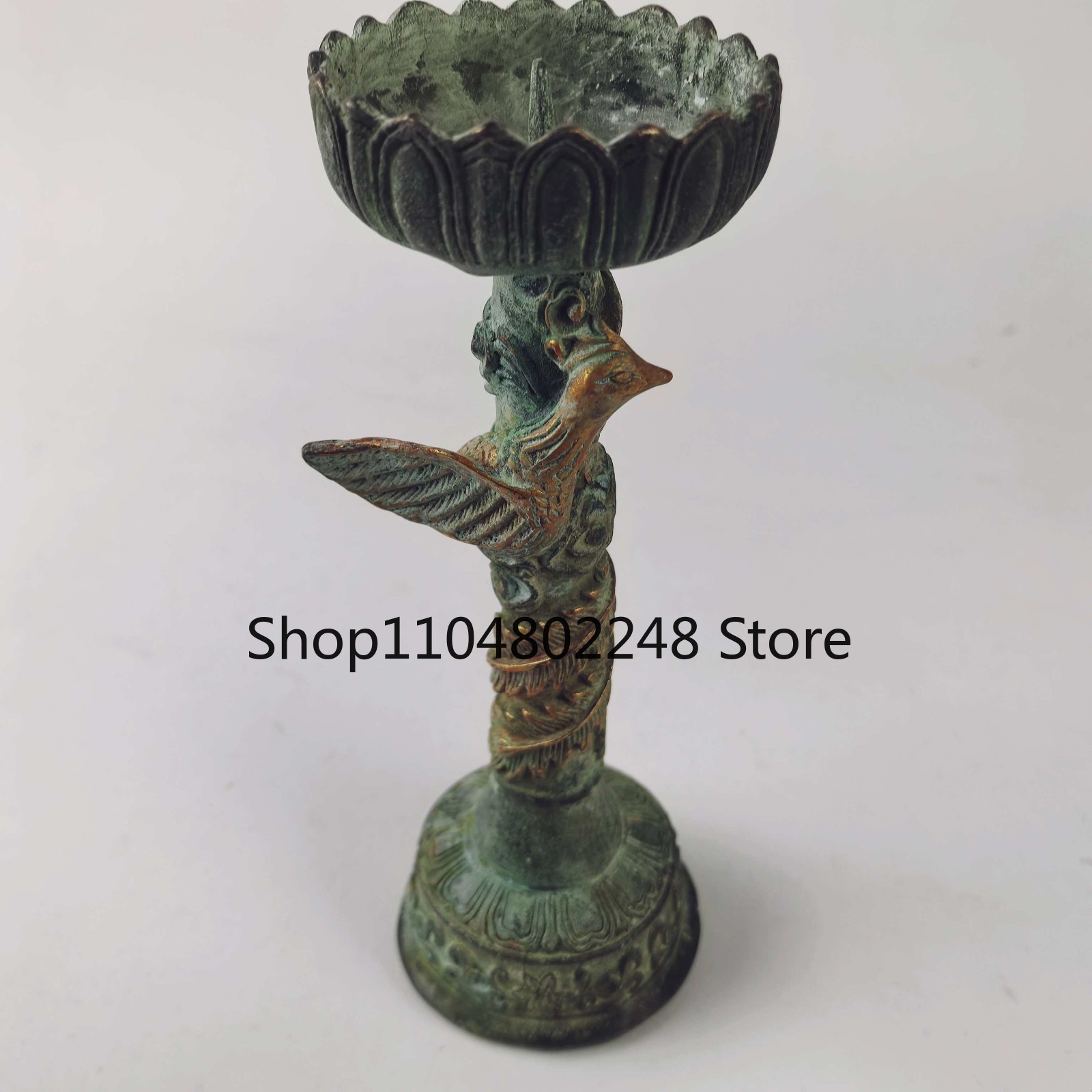 Collectible Vintage Lamps - Eski Bronz Rölyef Oymalı Yaldızlı Anka
