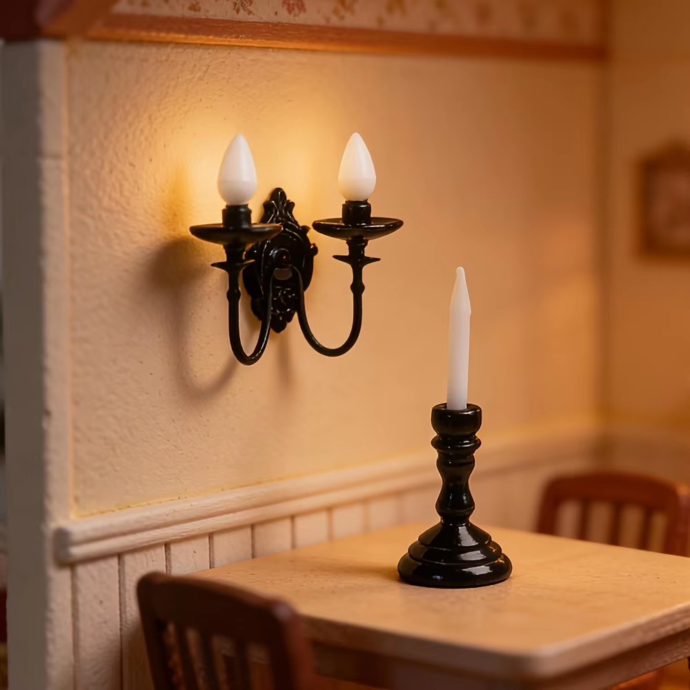 Collectible Vintage Lamps - Vintage Duvar Lambası Mum 1:12 Ölçekli