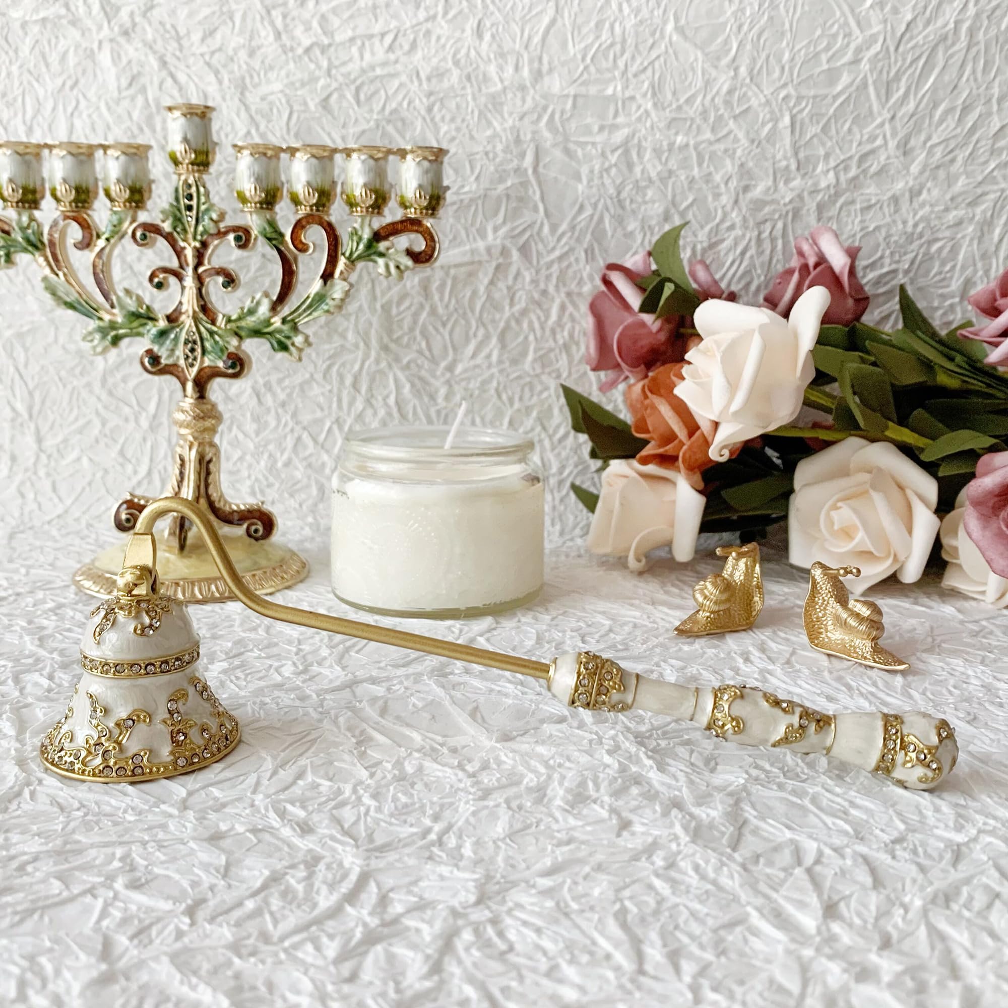 Collectible Collection - Lüks Menora Mum Söndürücü Çanı, Emaye