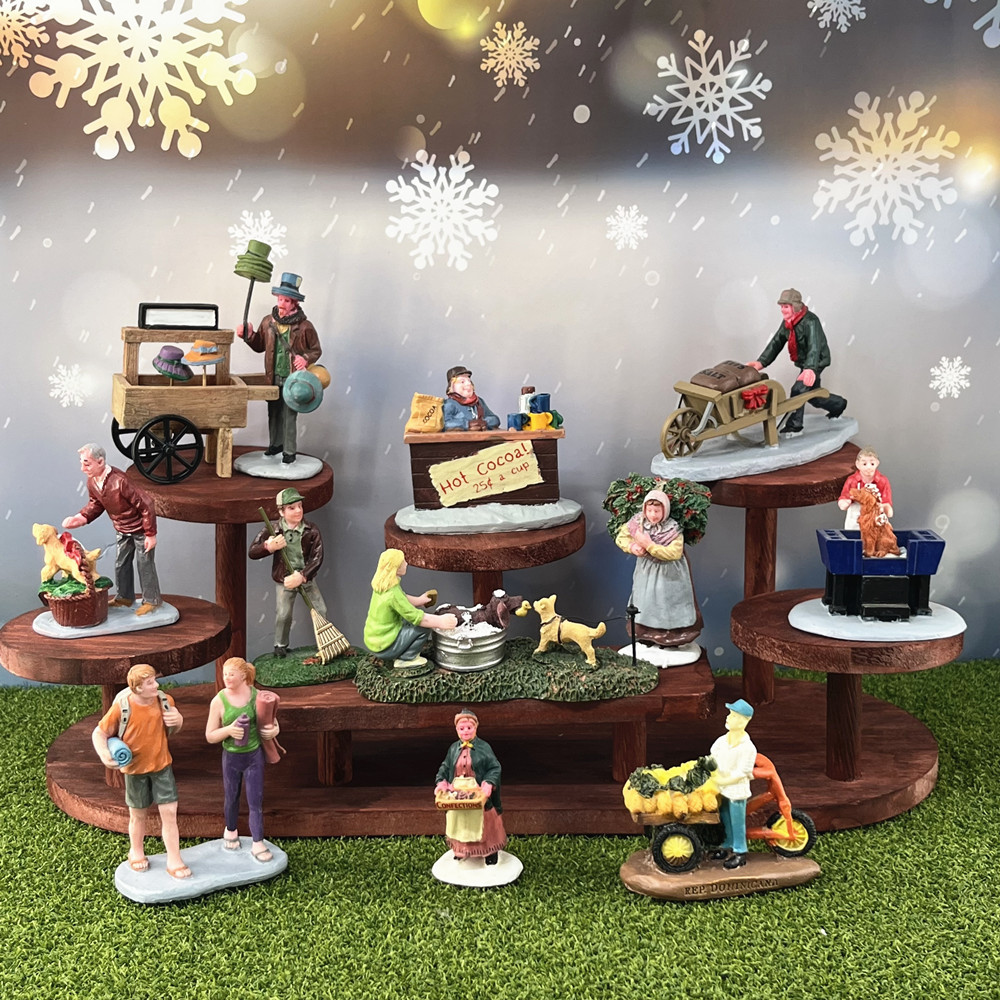 Vintage Collectible Market - Vintage Noel Köyü Figür Seti, Reçine
