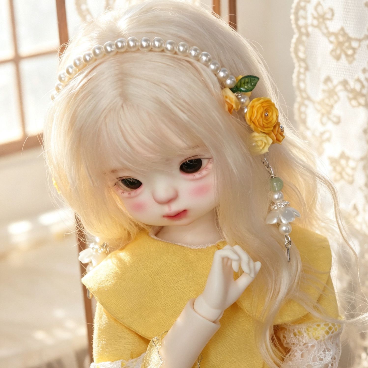El Yapımı İnci Çiçekli Bebek S - Vintage Collectible And Vintage Dolls incelemesi ve fiyatı