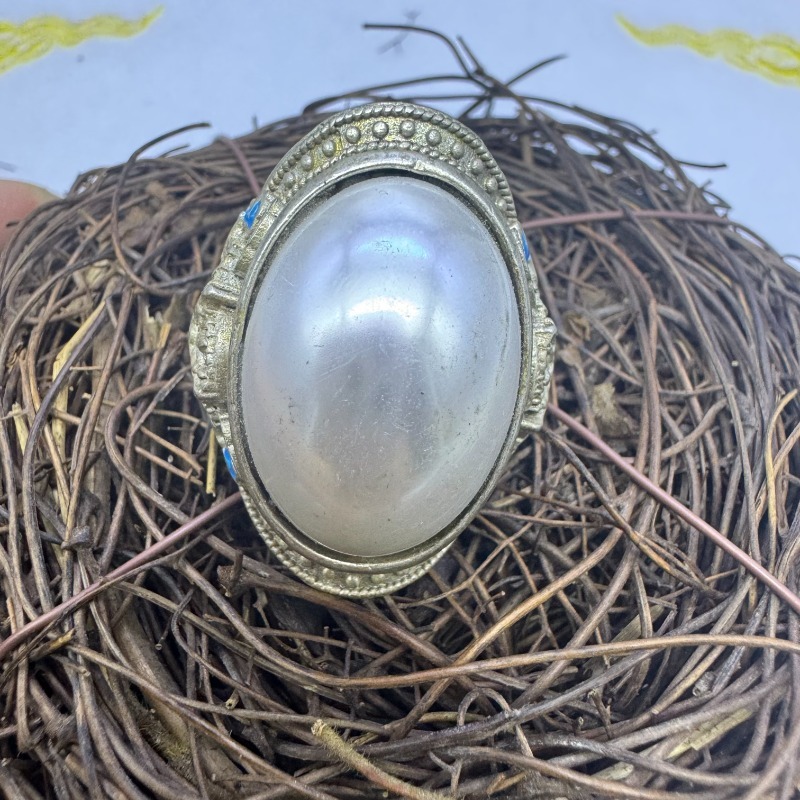 El yapımı büyük kabochon inci  - Vintage Collectible Jewelry incelemesi ve fiyatı